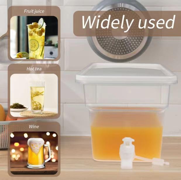 AiSmRu 2 Pcs 1.3 Gallon Fridge Beverage Drink Dispenser with Spigot, Slim Plastic Water Dispenser Cold Drink Dispenser Lea...
