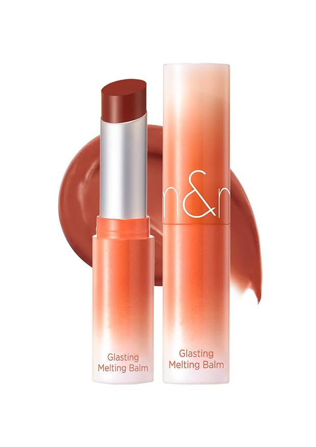 rom&nd GLASTING MELTING BALM 15 Pecan Brew | K-Beauty Hydrating Lip Balm for Plump, Crystal-Clear Shine | Vivid Nude Brown-Red Tint | Non-Sticky, Long-Lasting Moisture