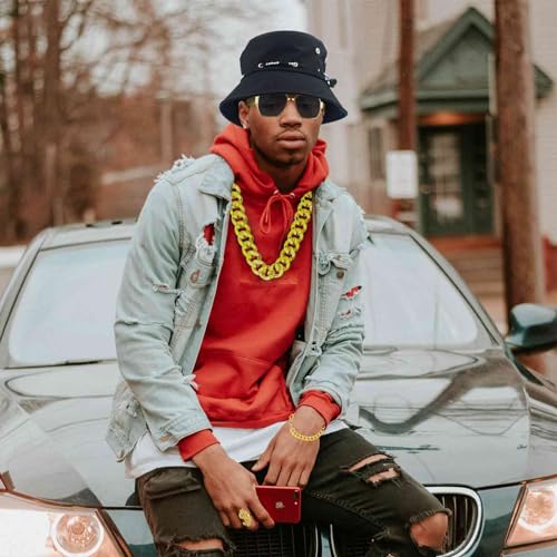 Hip Hop Costume Outfit Kit for Men Kids Boys - 80s 90s Rapper Themed Party Decorations Set 5pcs Old School Costume Set Hal...