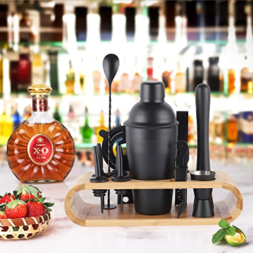 JNWINOG 12Pcs-Cocktail Shaker Set Stainless Steel Bartending Kit 18.6oz Cocktail Bar Set Cocktail Mix Drink Making Kit Pro...