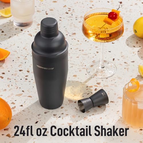 Modern Mixology 24oz Cocktail Shaker Set - Bartender Set with Jigger, Great for Mixing Cocktails, Martini, Margarita - Sle...