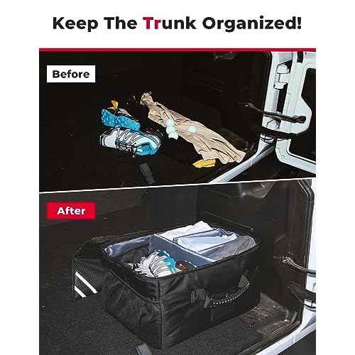 KEMIMOTO Golf Trunk Organizer Collapsible 1680D Waterproof for Car, SUV, Large Storage Space to Store Golf Accessories, Great Gift for Golfers, Black