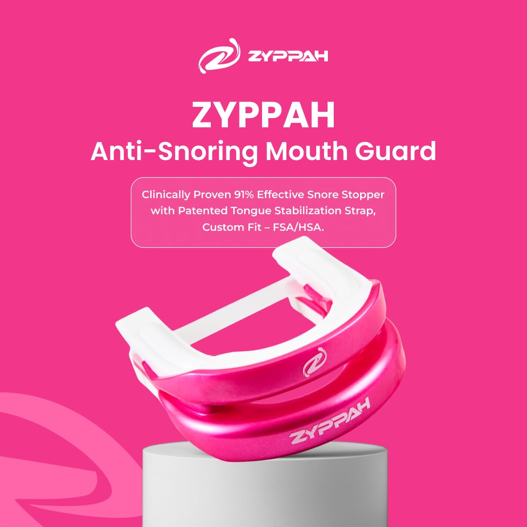 ZYPPAH Anti Snoring Hybrid Oral Mouthpiece | Mouth Guard for Better Sleep - Mouthpiece with Tongue Strap to Stop Snoring - Custom Mold for Mouth - Happy Sleep - Beauty Sleep - 2.25 x 2.75 x 1 inches