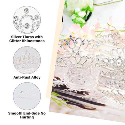Tihebax Tiaras Crowns Headbands for Girls Women 10 Pcs Small Silver Princess Tiara Bulk Crown Tiaras Rapunzel Crowns for W...