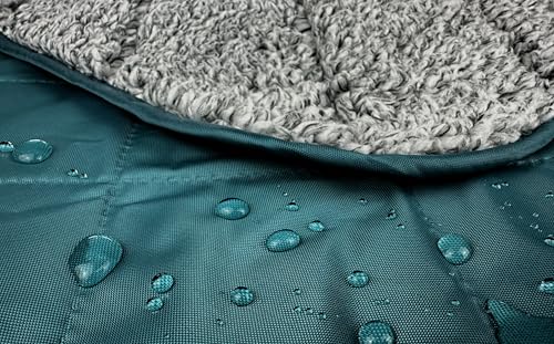 DOWN UNDER OUTDOORS Large Waterproof Windproof Extra Thick 350 GSM Quilted Fleece, or Sherpa Stadium Blanket