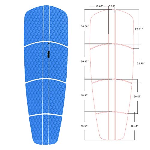Abahub 12 Piece Surf SUP Deck Traction Pad Premium EVA with Tail Kicker 3M Adhesive for Paddleboard Longboard Surfboard Bl...