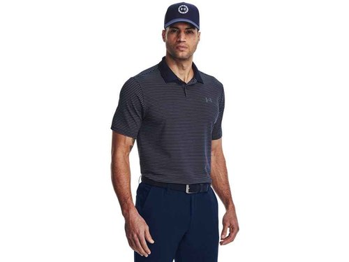 Under Armour 1377376-410-LGT Men's UA Matchplay Stripe Polo MDN LGT