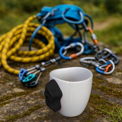 Dubbs Hardware Rock Climbing Mug – Train your grip while having a cup of coffee. Ceramic and with real climbing holds, pop...