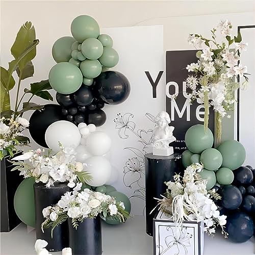 150pcs Sage Green Balloons Different Sizes Pack, 18 12 10 5 Inch Party Balloon Garland Arch Kit for Birthday Dinosaur Baby...