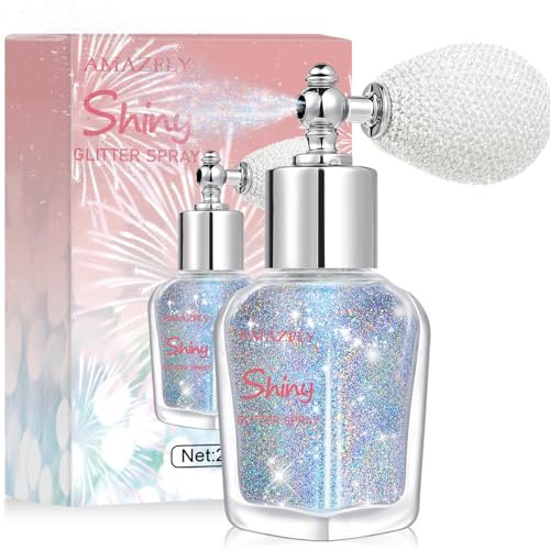 Hair and Body Glitter Spray, Shimmering Powder Sparkle Powder Makeup, Glitter Loose Sparkle Makeup for Body Highlighter,Fe...