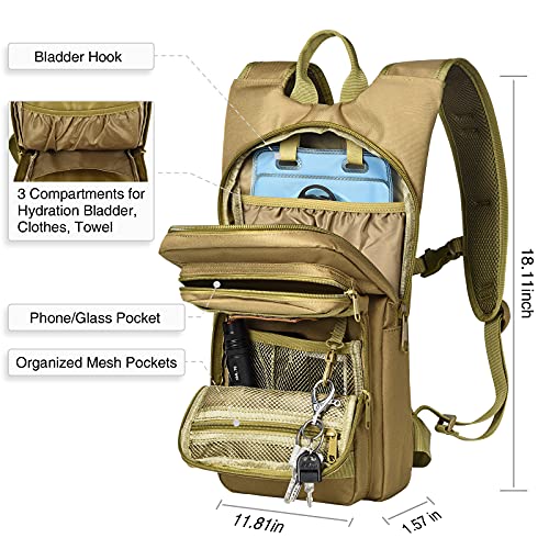 NOOLA Hydration Backpack with 3L TPU Water Bladder, Tactical Molle Water Backpack for Men Women, Hydration Pack for Hikin...