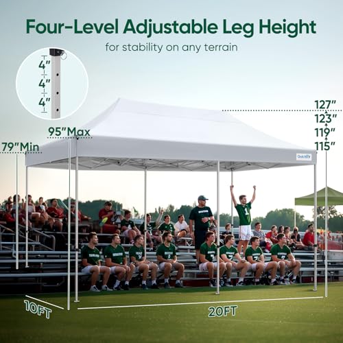 Quictent 10x20 Heavy Duty Pop up Canopy Tent, Commercial Grade Instant Shelter with Wheeled Bag for Outdoor, Parties, Mark...