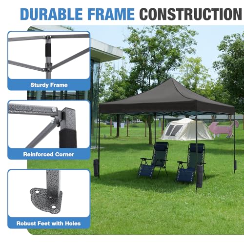 NEWBULIG 10x10 FT Pop Up Canopy Easy Up Tents for Camping Parties Events Beach Backyard Portable Outdoor Shelter Heavy Dut...