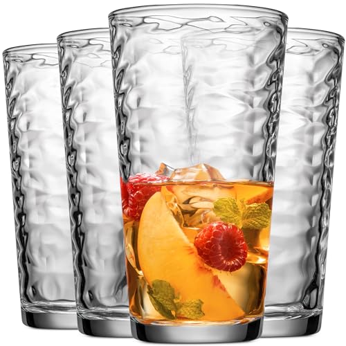 Glaver's Drinking Glasses Set of 10 Highball Glass Cups, 17 Oz Cooler Glassware. Home and Bar Everyday Basic Drinkware Ele...