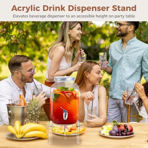 Homaisson 3PCS Drink Dispenser Stand, Detachable Design Acrylic Beverage Dispenser Stand, Fit Max 7.87 Inch Diameter of Gl...