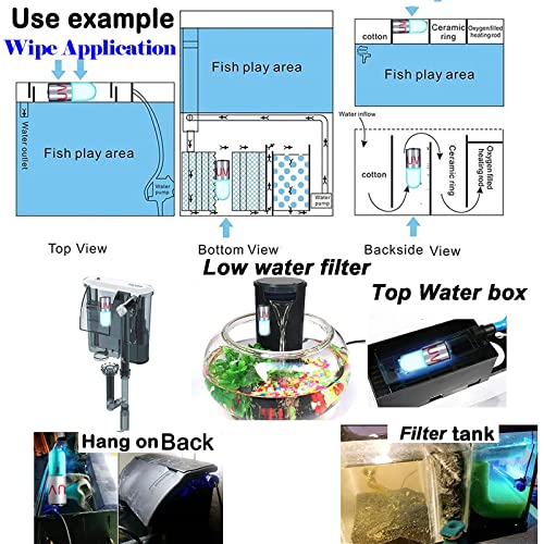3W Aquarium Clean Light Fish Tank Algae Clean Light Green Water Clean Fish Tank Water Clean Lamp for Sump Pond Filter Tank