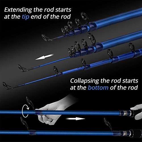 KastKing Compass Telescopic Fishing Rods and Combo, Sensitive Graphite Composite Blank, Easy to Travel, Packs to Just 17" ...