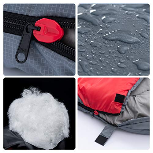 BISINNA Sleeping Bag with Pillow - 4 Season Backpacking Sleeping Bag Lightweight Waterproof Warm and Washable for Adults, ...