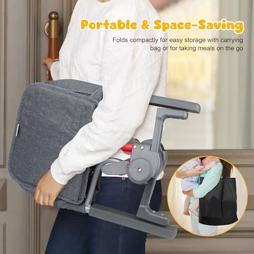 Hook On High Chair: Portable Fast Table Chair with Storage Bag, Clip on High Chairs for Babies and Toddlers, Foldable Baby...