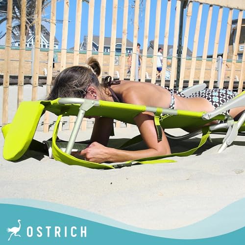 Ostrich On Your Back Backpack Beach Chair with Face Hole - Adjustable, Portable Lounge Chair with Cup Holder, Face Opening...