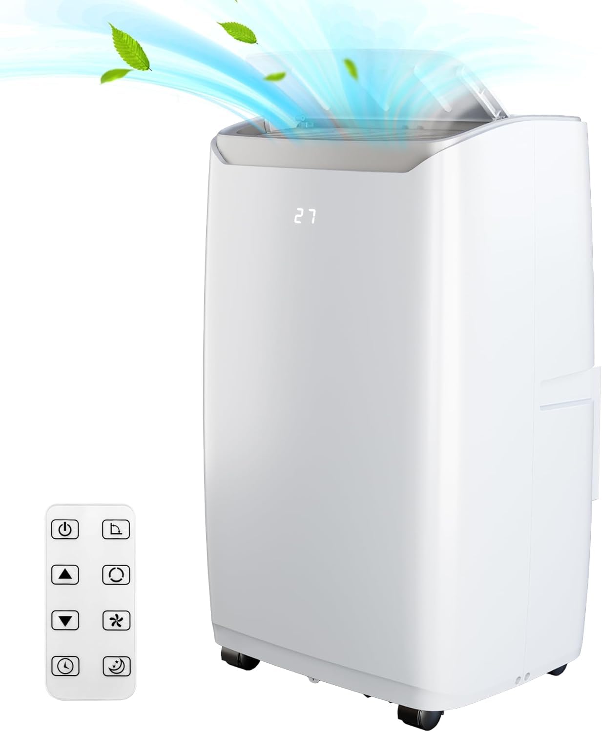 Garvee 14,000 BTU Portable Air Conditioner for Room Up to 750 Sq.Ft, 4 in-1 AC Unit with Cooling, Fan, Dehumidifier & Sleep Mode, Remote Control & Window Kit Included for Home, Office, Apartment,White