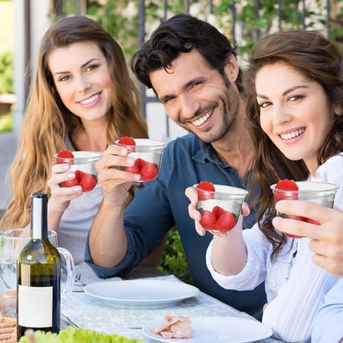 Ziliny 100 Pcs Plastic Stemless Wine Glasses Disposable Plastic Wine Glasses for Parties Weddings Birthdays Cocktail(Clea...