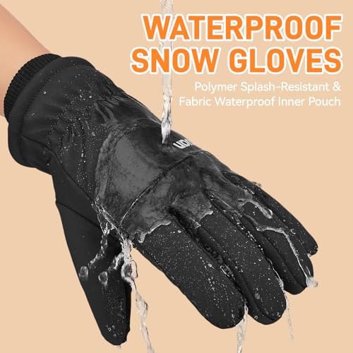 ihuan Winter Gloves for Men Women, Waterproof Warm Ski Snow Gloves Cold Weather, Thermal Touchscreen Skiing, Snowboarding,...