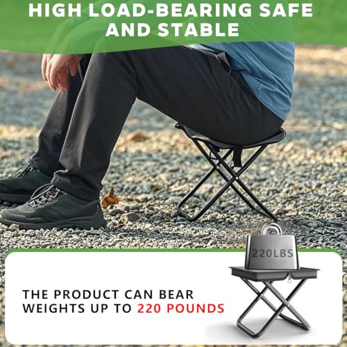 Lunale Portable Ultralight Collapsible Stool,Camping Chair,Handbag Style Pocket Foldable Stool for Camping Travel Fishing ...