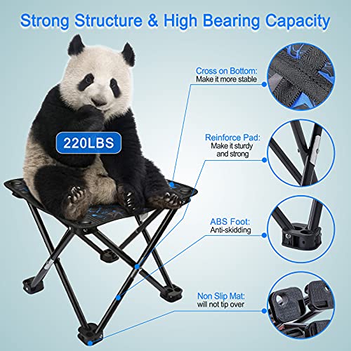 AILLOVCOL Folding Camping Stool Portable Chair Mini Foldable Stool for Adults Fishing Hiking Gardening and Beach with Carr...