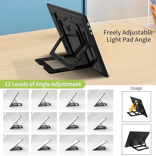 YINGWOND A3 Rechargeable Diamond Art Light Board with Padded Case,Side Physical Button,18.2 * 13.4 in Magnetic Light Pad B...