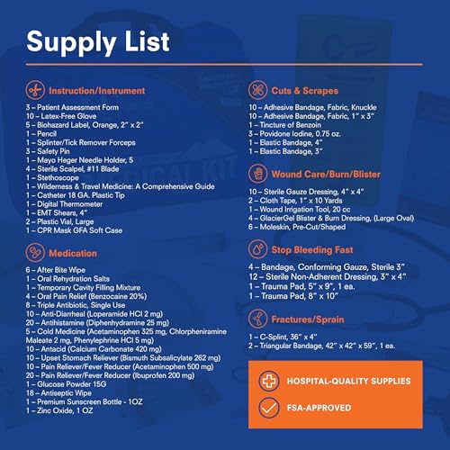 Adventure Medical Kits Pro Series Emergency Medical Kit - Guide I - First Aid Backcountry Medical Kit with C-Splint, CPR M...