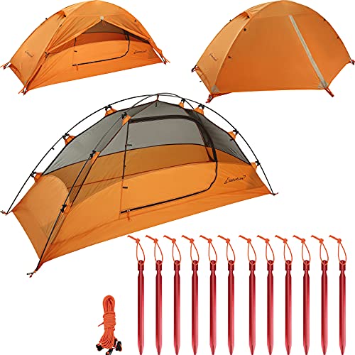 Clostnature Ultralight One Person Backpacking Tent - Hiking Tent for Solo, Single Person with Tri-Beam Aluminium Stakes