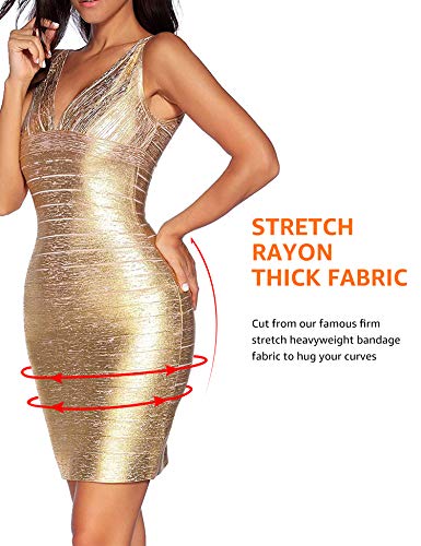 meilun Sexy V-Neck Bandage Bodycon Cocktail Dress for Wedding Guest Strap Foil Formal Gowns Evening Dress