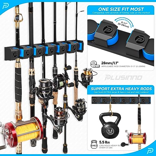 PLUSINNO Fishing Gifts for Men - V6 Vertical Fishing Rod/Pole Holders, Support Extra Large & Heavy Fishing Rod Combos, Fis...