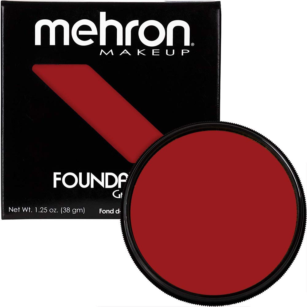 Mehron Makeup Foundation Greasepaint | Stage, Face Paint, Body Paint, Halloween Makeup 1.25 oz (38 g) (RED)