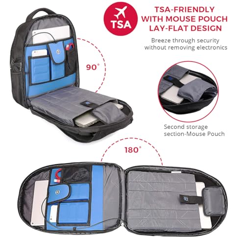 Swissdigital Design TSA Business Laptop Backpack For Men,Travel Backpack With USB Charging Port,College Tech Backpacks Wit...