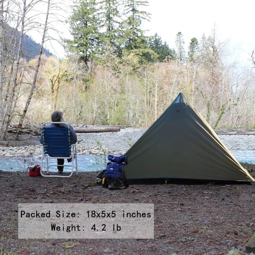 HipierFx 1 Person Tent Ultralight Tipi Tent for Outdoor Camping Backpacking Hiking One Man Small Tent