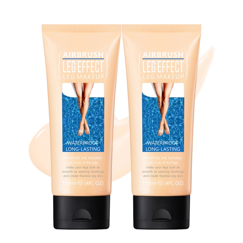 2Pcs Leg Effect Waterproof Makeup, Long-Lasting, Natural Leg Coverage, Body Foundation to Cover Vein, Tattoo and Flaw (01#Faires