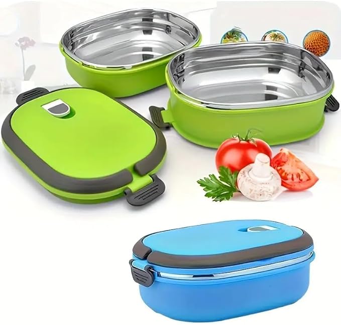 Lunch Box - Stainless Steel Thermal Meal Container with Lid, Leakproof Food Storage, Portable Bento Boxes for Office, Camp...