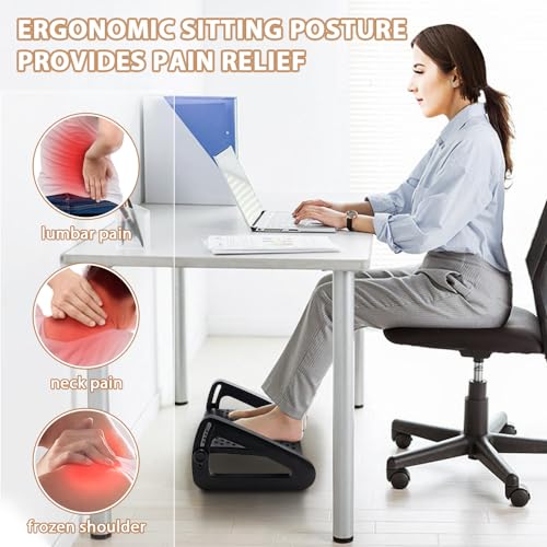 CasaZenith Foot Rest, Six Heights Adjustable Foot Rest for Under Desk at Work, Ergonomic Foots Stool for Under Office Desk...