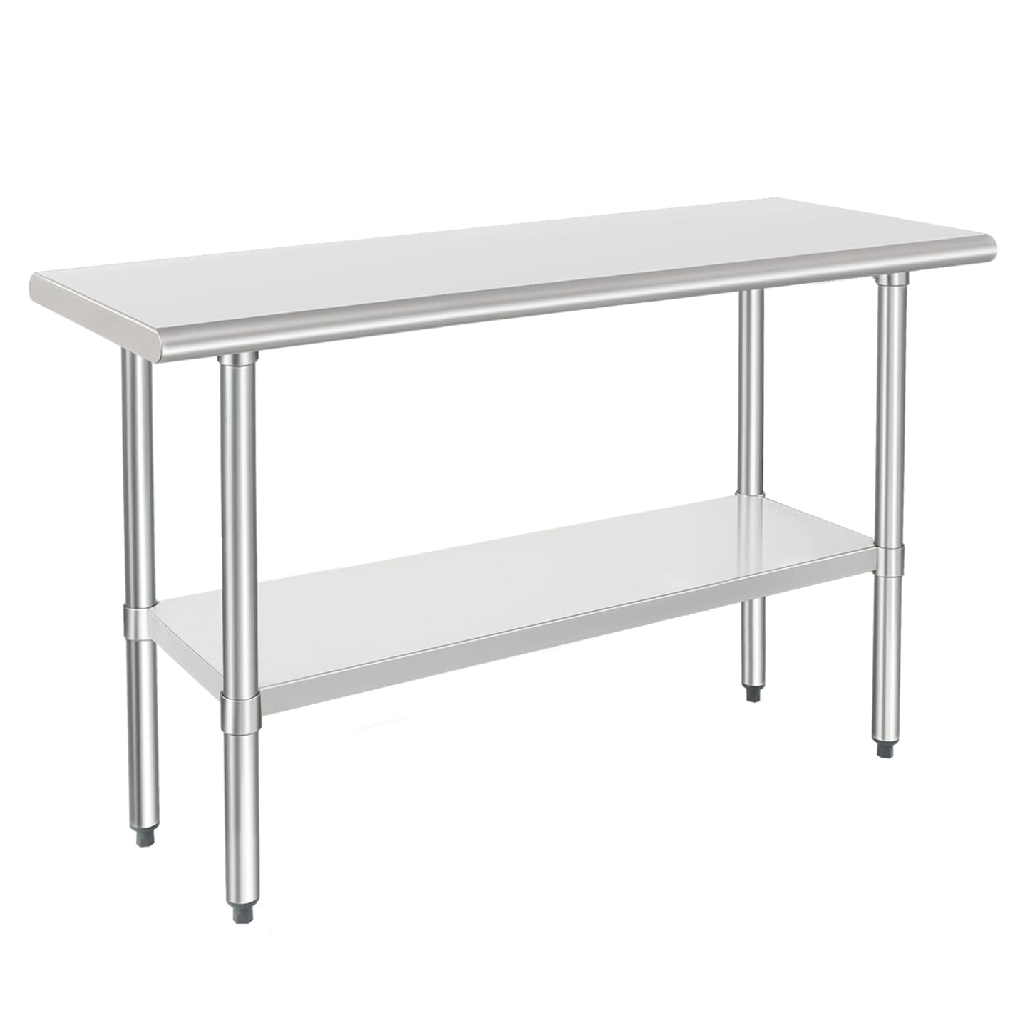 HARDURA Stainless Steel Work Table Commercial 18×48 Inches Kitchen Prep Table and Heavy Duty Commercial Workbench NSF 430 with Undershelf and Galvanized Legs