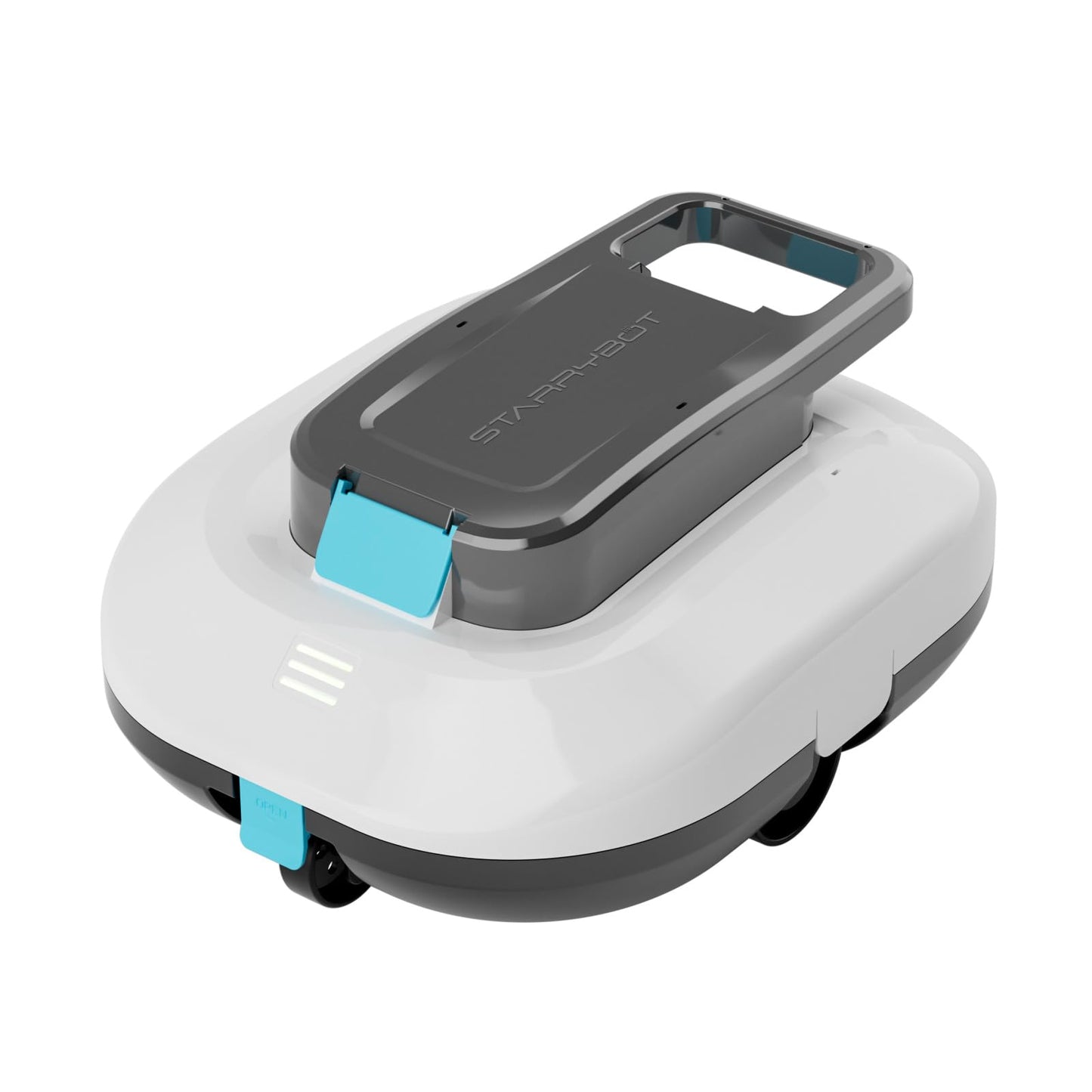 STARRYBOT Cordless Robotic Pool Cleaner with Dual high-Efficiency Motors Delivers Strong Suction, Smart Self-Parking,Smart LED Indicator,Pool Vacuum for Above-Ground Flat Pool up to 900 Sq.ft(White)