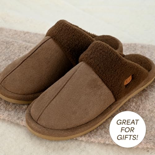 C.C Suede Faux Fur Lined House Indoor-Outdoor Slippers Slip-On for Women