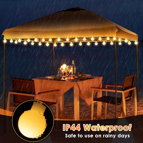 ElectricWise 1 Pack LED Canopy Lights, 40ft 80LED Battery Powered Canopy Tent Lights Outdoor with 8 Modes, Warm White Cano...
