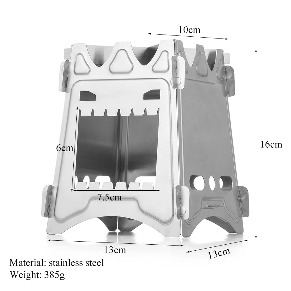 Lightweight Portable Wood Burning Camping Stove Camping Backpacking Stove Folding Wood Stove for Outdoor Hiking Camping Pi...