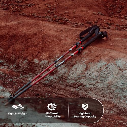 WindQuester Ultralight Carbon Fiber Trekking Poles – 198g Adjustable Folding Hiking Poles for Backpacking (110–130cm), Thr...
