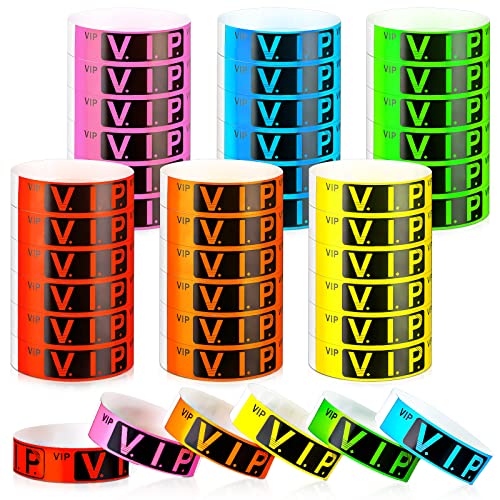 Teling 600 Pcs VIP Wristbands for Events Waterproof Paper Wristbands VIP Bracelets Bands Lightweight Events Bracelets for ...
