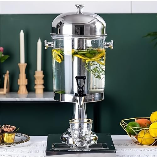 OIHYA 2 Gal Single Beverage Dispenser, Hot Cold Drink Dispenser with Ice Container and Stainless Steel Drip Trays for Part...