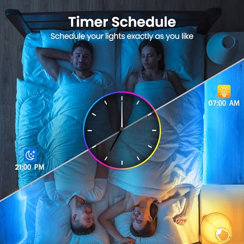 TJOY 100ft Smart Led Strip Lights for Bedroom, Work with Alexa, RGB Color Changing Music Sync Led Lights with App Remote,M...