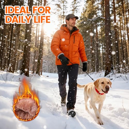 apaepr Winter Waterproof Ski Snow Warm Gloves for Women Men, Windproof Cold Weather Thermal with Touchscreen Fingers